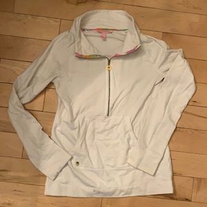 Lily Pulitzer women’s white, half zip pullover. Excellent condition!